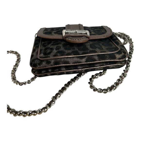 Brighton Leopard Print Chain Strap Small Crossbody Bag - Picture 5 of 13